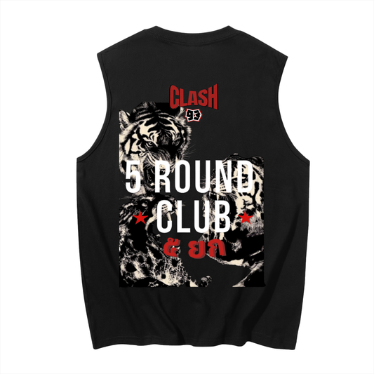 5 Round Club Muscle Tank - Tiger